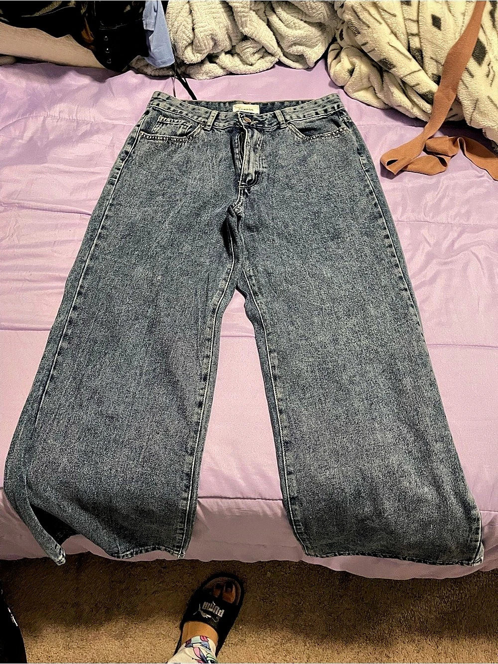BAMBOO Straight Leg Jeans in Blue Waist 29